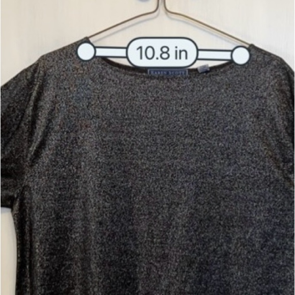 Super Shimmery Black Karen Scott XL Stretch Top - Picture 11 of 12